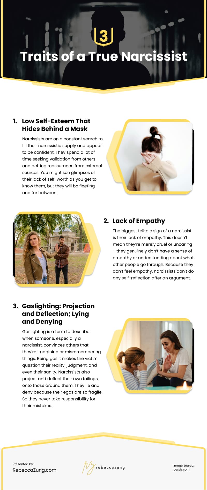 3 Traits of a True Narcissist Infographic